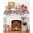thumbnail image 3 of Blue Christmas Snowman Fireplace Mantel Scarf Table Runner, Snowflake Winter Winter Garland Mantel Top Tablerunners Dresser Scarves Cover Decorations for Windows Party Living Room 60''x17'', 3 of 6