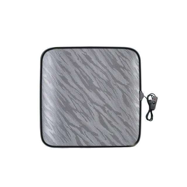 Sidaley Cojín de asiento con calefacción plegable para sofá, almohadilla para silla con calefacción eléctrica, 3 ajustes de temperatura Ventana automotriz Gris