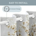 thumbnail image 6 of White And Gold Blackout Curtains, Branches Floral Curtains For Living Room, Bedroom, Flower Plant Grommet Window Treatments Room Decor-38"W x 45"L (Pack of 2), 6 of 6