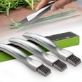 thumbnail image 2 of Cuchillo Rebanador, Cuchillo de Cebolleta de Acero Inoxidable, Cuchillo de Cocina para Verduras, Utensilio Multifunción para Rebanar Alimentos para el Hogar, 2 of 6