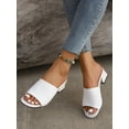thumbnail image 6 of New Summer Knitted Square Heel Women‘s High-Heeled Sandals  Breathable And Comfortable Slippers, 6 of 7
