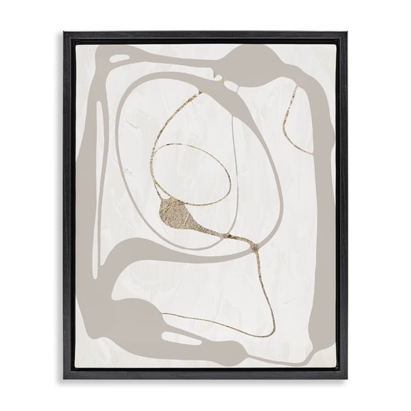 Stupell Industries Contemporary Gray Very Abstract Figure Black Floating Frame Canvas Art, 17 x 21, by Lanie Loreth