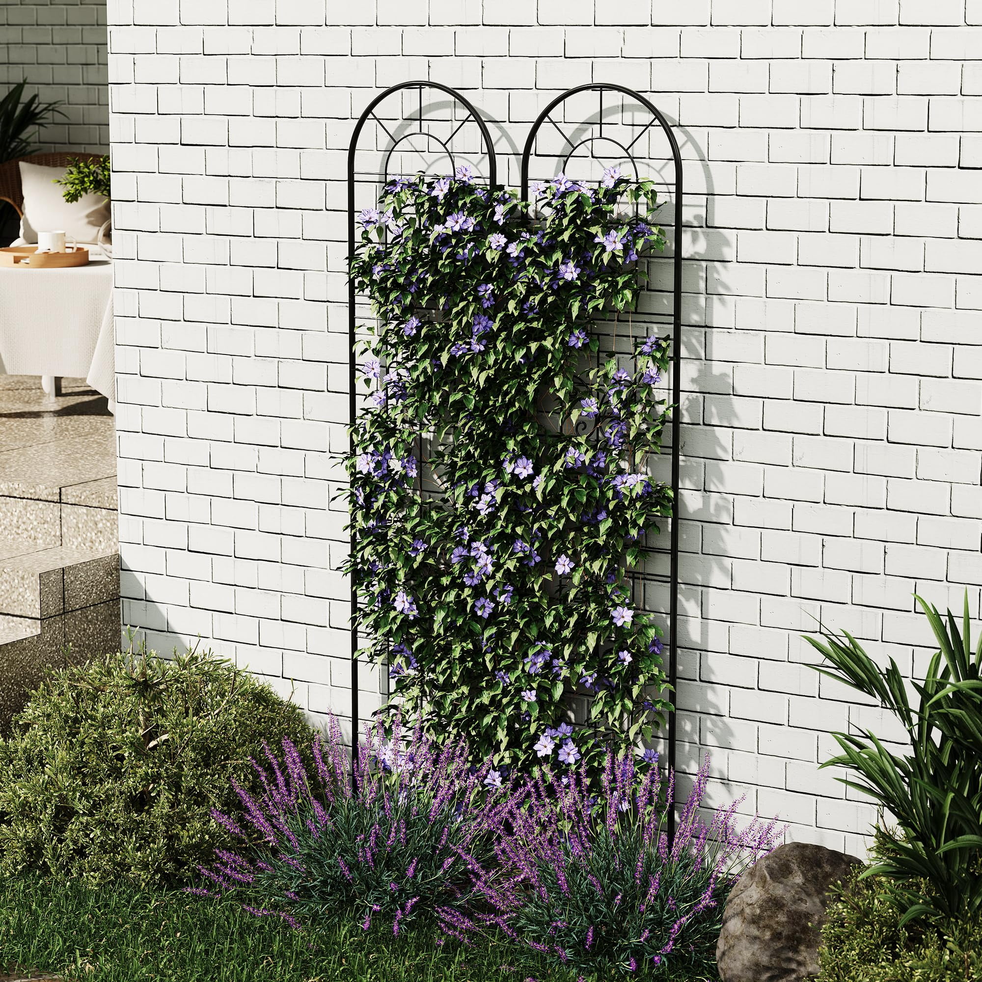 Garden Trellis, Garden Fencing for Climbing Plants, 2 Pack/4 Pack Decorative Plant Trellis Vegetables and Flower Trellis for Outdoor Patio