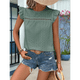 thumbnail image 3 of Top de Cuello Redondo y Mangas para Mujer, Verde , Talla XL, 3 of 5