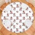 thumbnail image 2 of White Cow Scarf Pattern Round Fitted Tablecloth with Elastic Edge,Dining Table Cover Waterproof,Outdoor Round Tablecloth for Camping,Dining,Indoor and Outdoor, 2 of 7