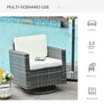 thumbnail image 6 of Outsunnny Outdoor Swivel Rocker, PE Wicker Chair, Steel, Cream, 6 of 9