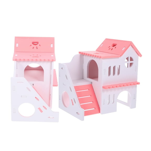 WHAMVOX Guinea Pig Hideout House with Ramp Small Animal Habitat Villa Made of Durable PVC Multi 2pcs