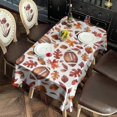 thumbnail image 5 of Fall Footballs and Autumn Leaves Pattern Rectangle Tablecloth 60"x120",Waterproof Polyester Rectangle Table Cloth, Wipeable Spillproof Polyester Tablecloth for Dining, Camping, Indoor and Outdoor, 5 of 6