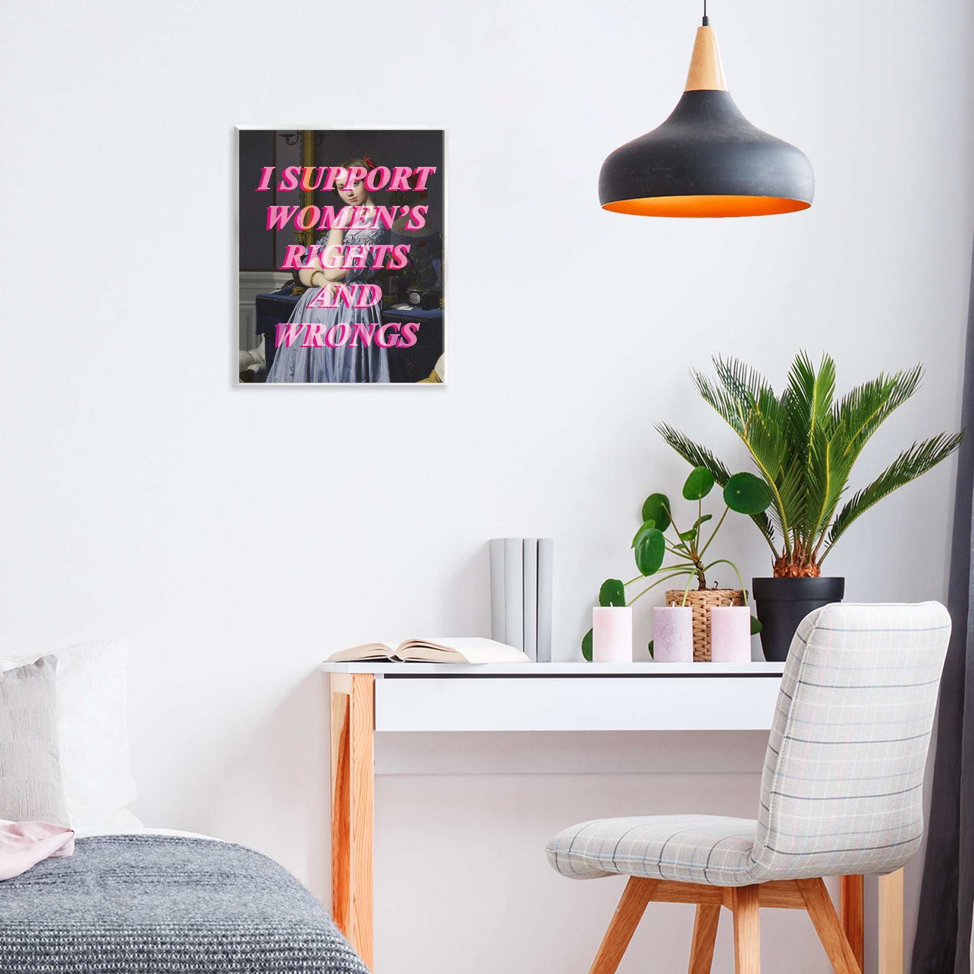 I Support Women's Rights & Wrongs Wall Plaque Art, design by Lil' Rue