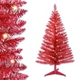 thumbnail image 1 of CNKOO 4ft White Pre-Lit Halloween & Christmas Tree  Compact Artificial Xmas Tree with Stand, 1 of 9