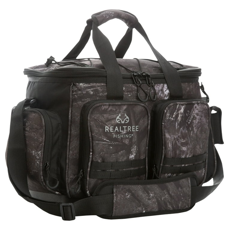 Free Shipping! Realtree Large Tackle Bag Gray Camo with Utility