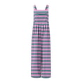 thumbnail image 4 of BLVB Women Overalls Sleeveless Striped Jumpsuits Wide Leg Bib Pants Rompers Summer Beach Outfits with Pockets, 4 of 7
