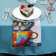 thumbnail image 4 of WYYP Cute Cat Polyester Dinner Napkin for Dining Table Kitchen Daily Party Housewarming Farmhouse Decor Gift 2 PCS, 4 of 7