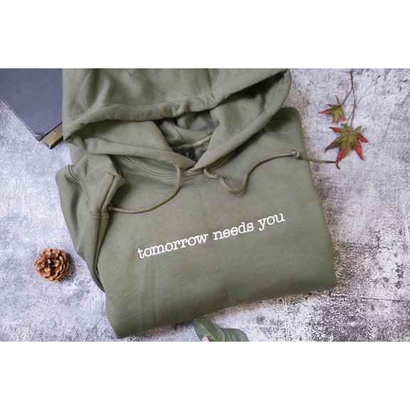 Embroidered Tomorrow Needs Your Lights Hoodie 988 Shirt Suicide Awareness Mental Health Sweatshirt Positive Sweater