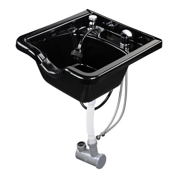 AW Shampoo Bowl Hair Sink with Gel Neck Rest Hair Trap CUPC Vacuum Breaker Barber Salon Spa Mounting Ability for Home Barbershop