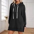 thumbnail image 2 of Women's Casual Long Sleeve Hooded Sweatshirt – Solid Color Loose Fit Lightweight Pullover with Pocket for Everyday Fall Winter Wear 2025, 2 of 5