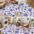 thumbnail image 6 of Purple Blue Flower Washable Area Rugs 3'x5', Watercolor Floral Gray Leaf Vintage Country Low Pile Throw Living Room Rug Non-Slip Sturdy Edge Binding Carpet for Indoor Entryway Bedside Kitchen, 6 of 9