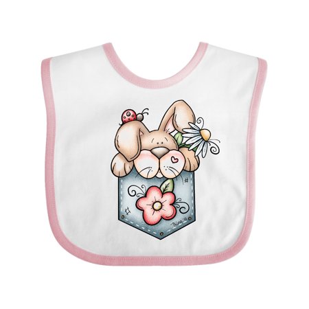 

Inktastic Jean Pocket Bunny Rabbit Gift Baby Boy Bib
