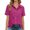 Hot Pink, variant on Womens Dressy Button Down Blouses Collared Solid Color Fashion Tops Short Sleeve Business Casual Shirts