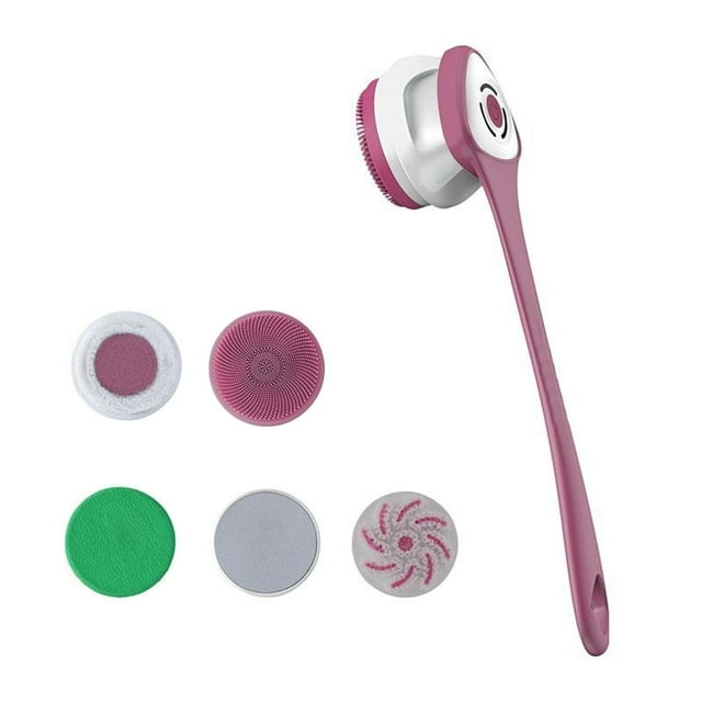 Vogacara Cepillo de ducha eléctrico con mango largo IP67, cepillo de baño resistente al agua para el brazo del cuerpo, cepillos de baño giratorios de Cuerpo del baño Violeta Vogacara CE014029-02B