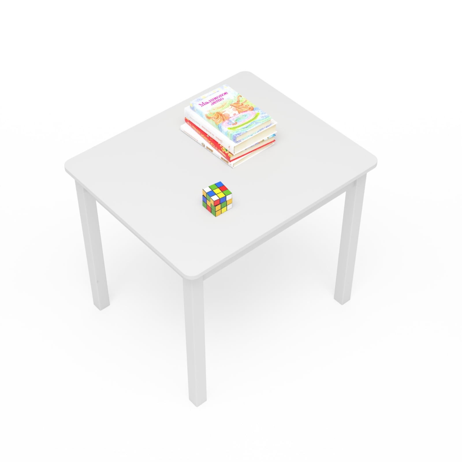 Yoneston Kids Square Wood Table, White Children's Play Table Kids Furniture for Arts and Activity