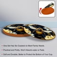 thumbnail image 4 of Honeybee 6PCS Round Coasters Set, Microfiber Leather Drink Coasters 11x11 cm/4.3x4.3 in - Heat Mats for Home and Kitchen Use, 4 of 6