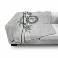 thumbnail image 3 of Sun Soft Flannel Fleece Throw Blanket, Monochrome Feathers Ornamental Lunar Pattern Design Oriental Elements, Cozy Plush for Indoor and Outdoor Use, 60" x 80", White Black, by Ambesonne, 3 of 6