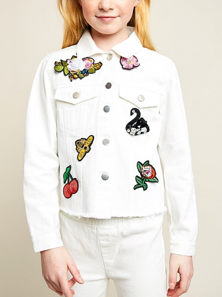 girls white jean jacket