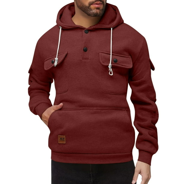 AUNVITO Women's Solid Color Hooded Sweatshirt Casual Pullover with Drawstring Long Sleeve Comfortable and Trendy