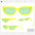 thumbnail image 2 of Womens Classic Mod Rectangular Cat Eye Plastic Fashion Sunglasses Neon Green - Green, 2 of 8