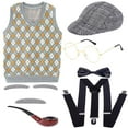 thumbnail image 2 of Kids Old Man for Boys 100 Days of School Boy Old Person Outfit Set for Boys, 2 of 5