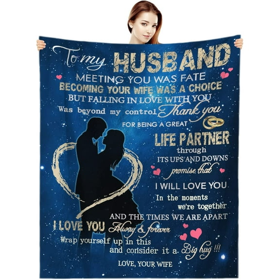 XZYG to My Husband Blanket from Wife Birthday Gifts for Men Throw Blanket Gifts for Husband Birthday Gift Ideas Best Christmas Valentines Wedding for Him(30*40inch)