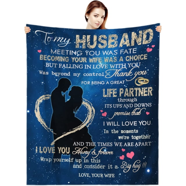 LHSHID to My Husband Blanket from Wife Birthday Gifts for Men Throw Blanket Gifts for Husband Birthday Gift Ideas Best Christmas Valentines Wedding for Him