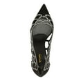 thumbnail image 2 of XYD Women Openwork Crystals Studded Pumps Pointed Toe Slip on Sandals Stiletto Mid Heel Dress Shoes Size 7 Black, 2 of 4