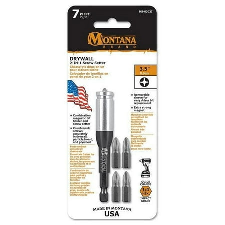 UPC: 0051667030275 | Montana Brand MB-03027 7 PC Drywall Screw Setter Set