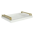 thumbnail image 2 of Home Decorative Lusan Silver Linen Patterned Vinyl Tray Set, 2 of 6