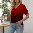 thumbnail image 5 of beishanbush Hot Sales Saving $10 Cute T Shirts Women's Blouse,V Neck Short Sleeve Button Loose Fit Casual Summer Top Under $10, 5 of 7