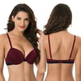 thumbnail image 5 of Curve Muse Women's Plus Size Add 1 and a half Cup Push Up Underwire Lace Bras -2PK-BURGUNDY,NUDE-34DD, 5 of 7