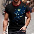 thumbnail image 5 of Men's Lightweight Loose Fit T-Shirt, Patriotic Independence Day Print with Quick-Dry Technology for Summer ,Dark Blue XL, 5 of 5
