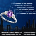thumbnail image 2 of Gem Stone King 925 Silver and 10K Yellow Gold Purple Amethyst and Lab Grown Diamond Engagement Ring for Women | 1.74 Cttw | Oval Checkerboard 8X6MM | Gemstone February Birthstone | Size 9, 2 of 6