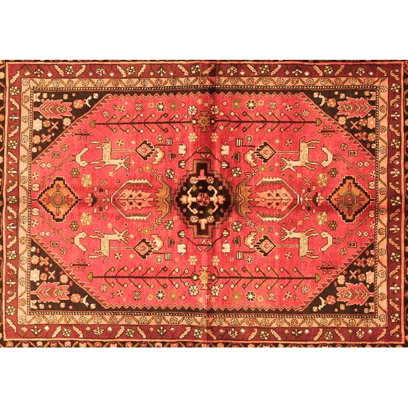 Ahgly Company Indoor Rectangle Persian Orange Traditional Area Rugs, 2' x 3'