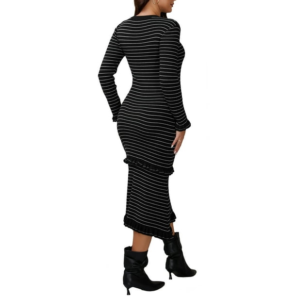 black maternity sweater dress LAHILO Long Sleeve Maternity Sweater Dress for Fall Winter Baby Shower &  Photoshoot