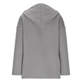 thumbnail image 5 of Mlzmgr Hooded Jackets for Women Casual Long Sleeve Button down Loose Fall Winter Warm Jackets Trendy Solid Color Coats(X-Large,Gray), 5 of 6