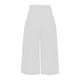 thumbnail image 4 of Pantalones capri casuales con cintura elástica y efecto lino para mujer - Pantalones deportivos de color liso con tejido crepé lavado para un uso diario cómodo, 4 of 5