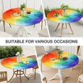 thumbnail image 7 of Rainbow Tie Dye Ink Pattern Round Fitted Tablecloth with Elastic Edge,Dining Table Cover Waterproof,Outdoor Round Tablecloth for Camping,Dining,Indoor and Outdoor, 7 of 7