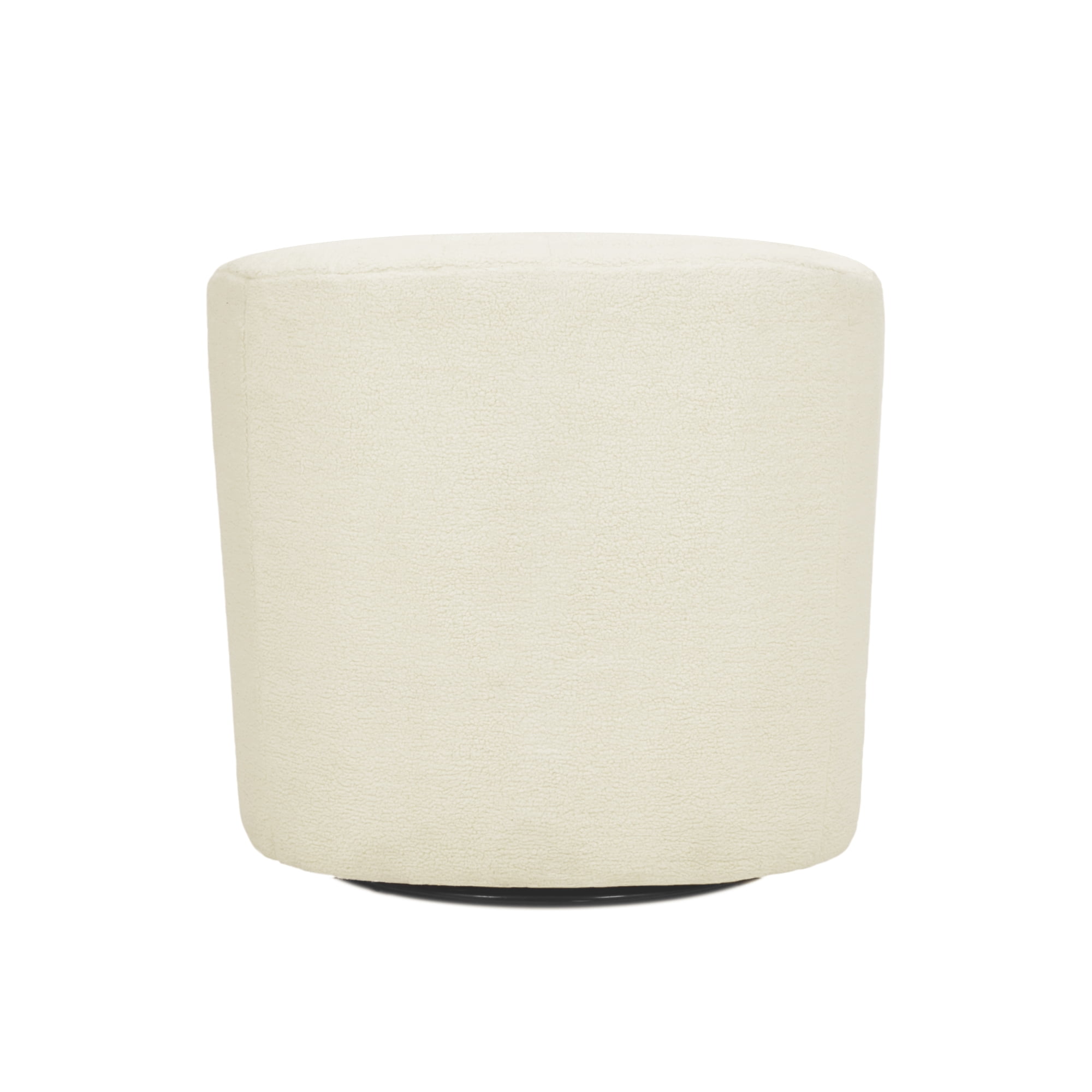 Teamson Home Monroe Swivel Tub Accent Chair with Faux Shearing, Ivory