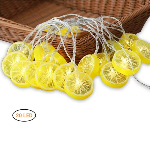 Maoww 20 LED Yellow Lemon Light Strings Warm Decorative Interior Light Strings for Wedding Party Bedroom