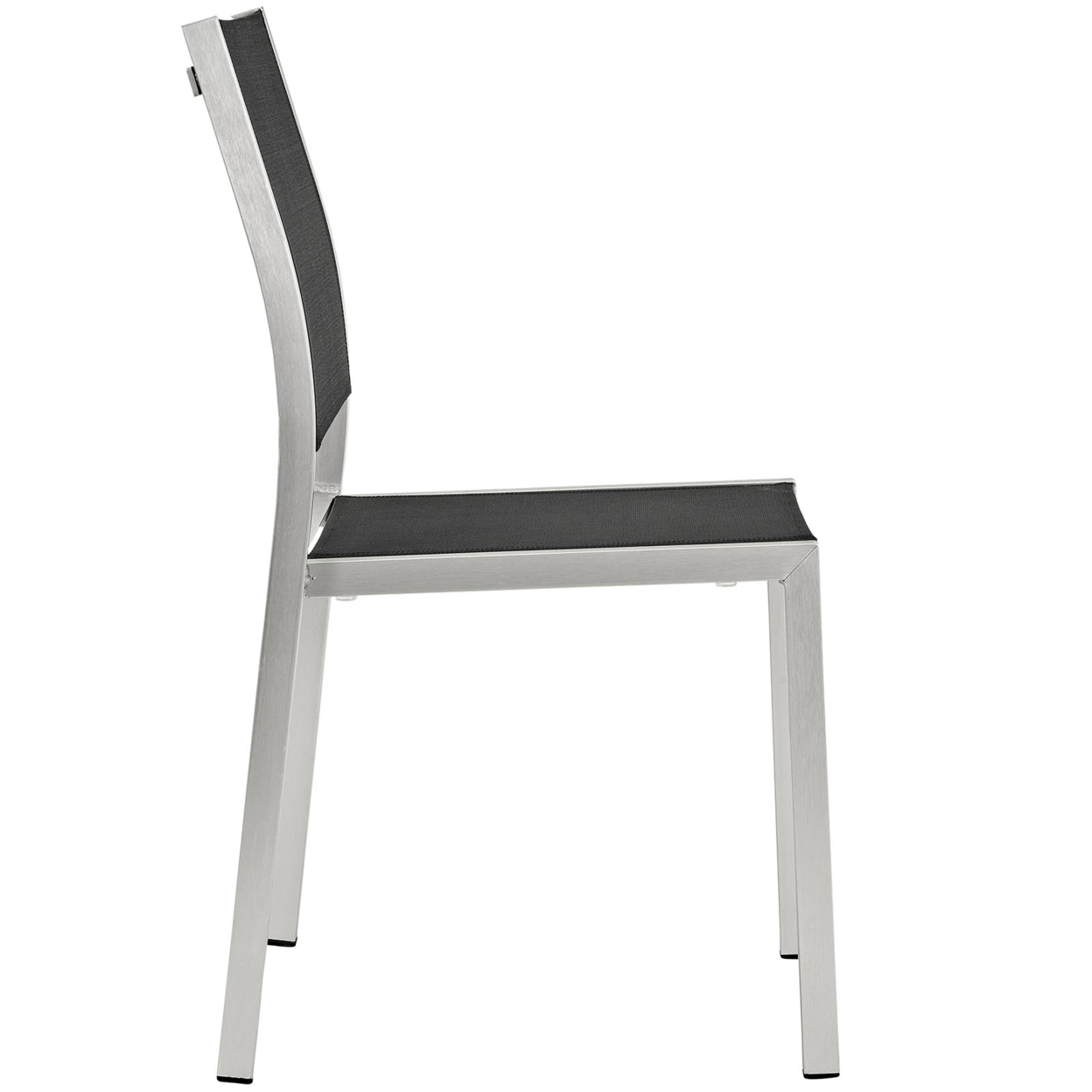 Silver Black Shore Outdoor Patio Aluminum Side Chair - image 2 of 4