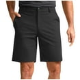 thumbnail image 3 of DDAPJ pyju Mens Dress Work Shorts Flat Front Golf Shorts Lightweight Stretch Casual Chino Shorts with Pockets Black M, 3 of 8