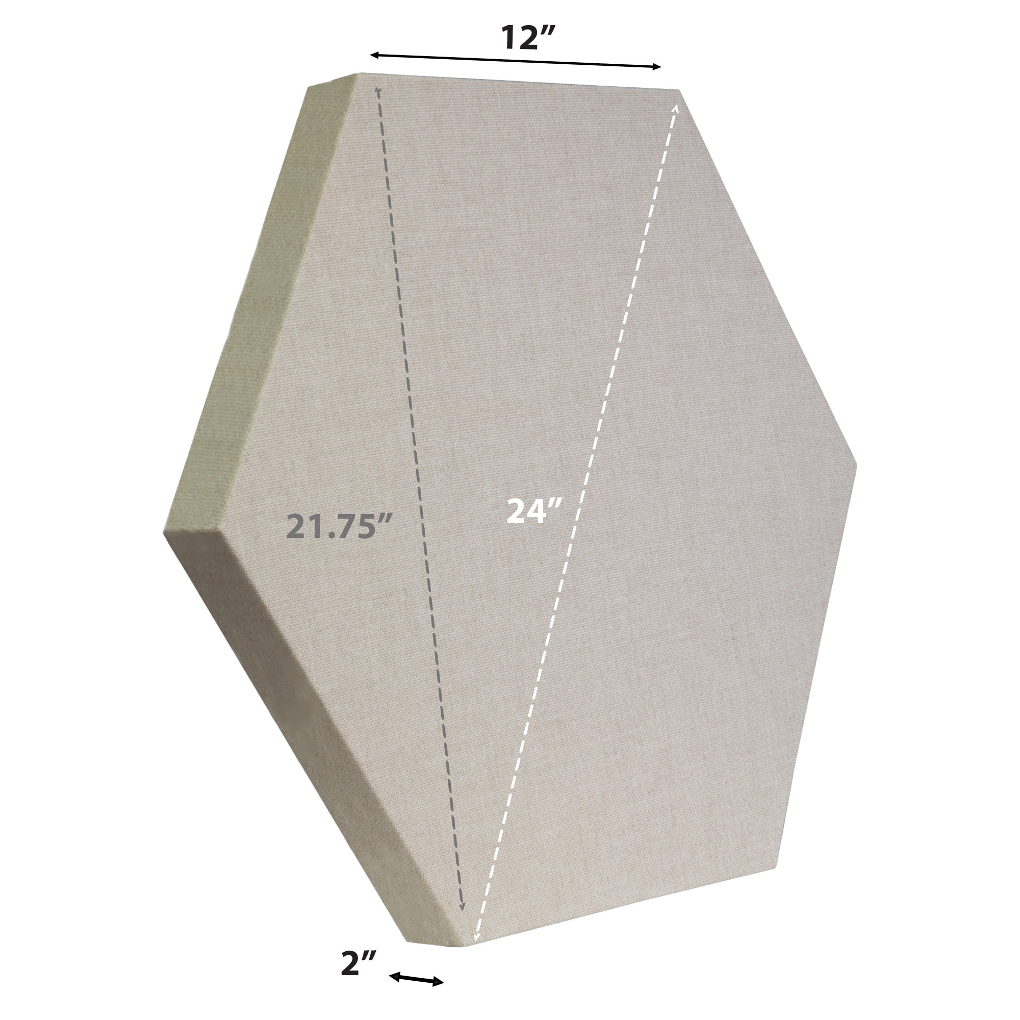 ATS Acoustics Hexagon Acoustic Panel Fire Rated 24" x 2" Sound Absorbing Professional Studio Quality Wall Tile (Cream)